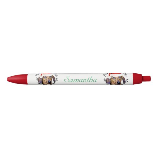Kerstdachshund-hondenpen Zwarte Inkt Pen (Voorkant)