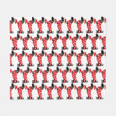 kerstdachshund-patroon fleece deken (Voorkant (Horizontaal))