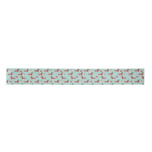 Kerstdachshund Ribbon Lint (Voorkant)