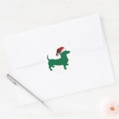 Kerstdachshund Ronde Sticker (Envelop)