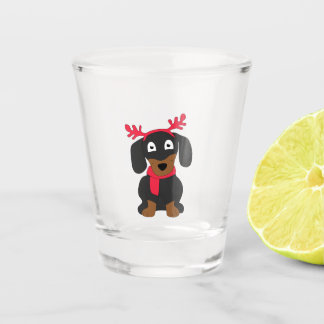 kerstdachshund shot glas