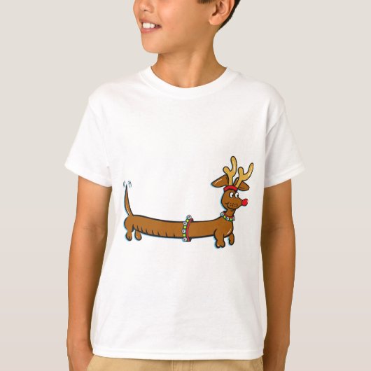 Kerstdachshund T-shirt (Voorkant)