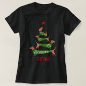 Kerstdachshundboom T Shirt Funny Pajamas Xma (Design voorkant)