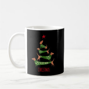 Kerstdachshundboom T Shirt Funny Pajamas Xma Koffiemok