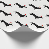 kerstdachshunds en kerstmanden cadeaupapier (Hoek)