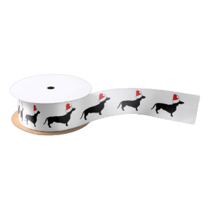 kerstdachshunds en kerstmanden lint