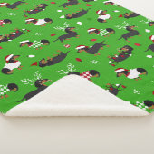 Kerstdachshunds Green Sherpa Deken (3/4)