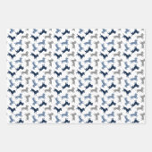 kerstdachshunds in Damask Inpakpapier Vel (Voorkant 2)