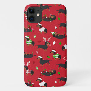 kerstdachshunds Red iPhone 11 Hoesje