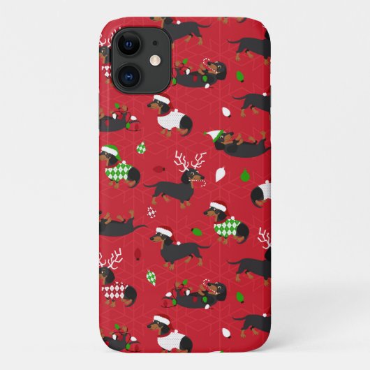 kerstdachshunds Red Case-Mate iPhone Case (Achterkant)