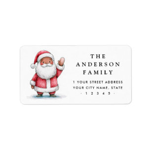 Kerstdad Santa retouradres Etiket