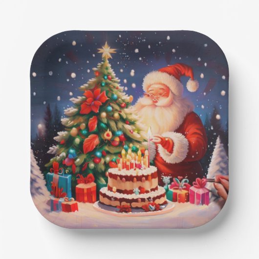 Kerstdag 10 papieren bordje (Voorkant)