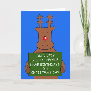 Kerstdag 25 december Rendier Verjaardag Feestdagen Kaart