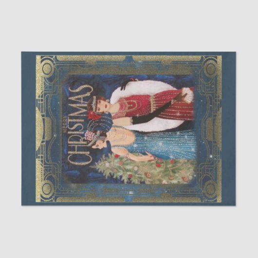 Kerstdag  Art Deco Tissuepapier (Voorkant)