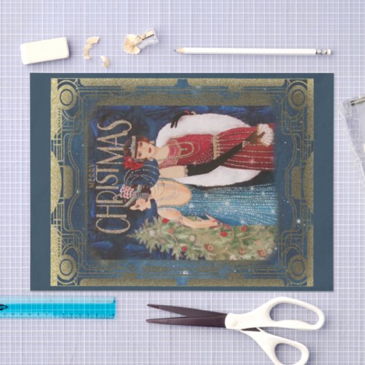 Kerstdag Art Deco Tissuepapier (Craft)