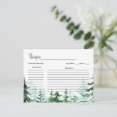 Kerstdag Bruiloft Recept Kaart van Dennenbomen (Staand voorkant)