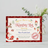 Kerstdag Certificaat Folie Uitnodiging voor Stoute (Staand Voorkant)