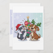 kerstdag feestdagenkaart (Voorkant / Achterkant)