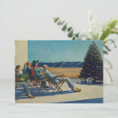 Kerstdag, mensen in de zon uitnodiging (Staand voorkant)