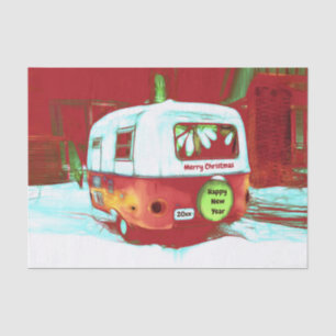  kerstdag met Retro Green Red Holiday Tissuepapier