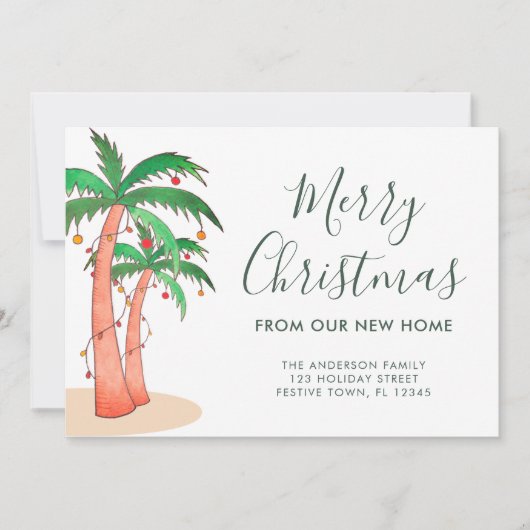 Kerstdag Palmboom verhuizing Aankondiging (Voorkant)