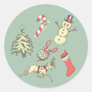 kerstdagen ronde sticker