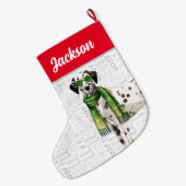 KerstDalmatiaan met de naam Dog Grote Kerstsok (Achterkant (Hangend))