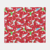 Kerstdalmatiër Fleece Deken (Voorkant (Horizontaal))