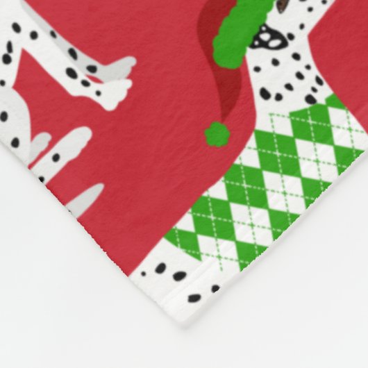 Kerstdalmatiër Fleece Deken (Hoek)
