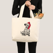 Kerstdalmatiër Grote Tote Bag (Voorkant (product))