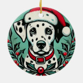 Kerstdalmatiër Keramisch Ornament (Achterkant)