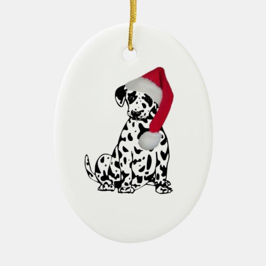 Kerstdalmatiër Keramisch Ornament (Voorkant)