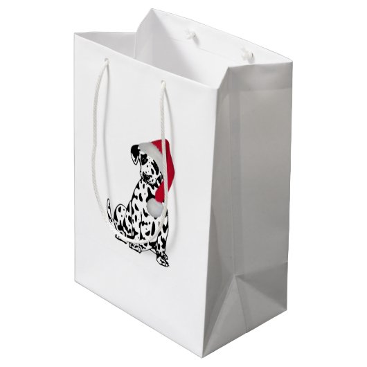 Kerstdalmatiër Medium Cadeauzakje (Achterkant Gekanteld)