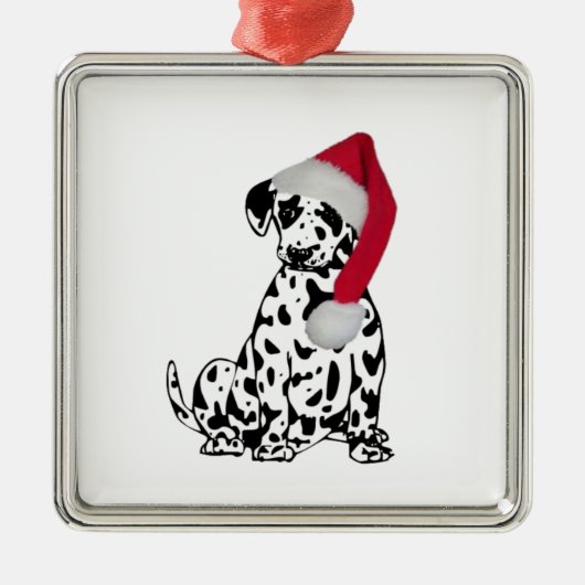 Kerstdalmatiër Metalen Ornament (Voorkant)