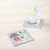 Kerstdalmatiër Vierkante Kartonnen Onderzetter (Insitu)