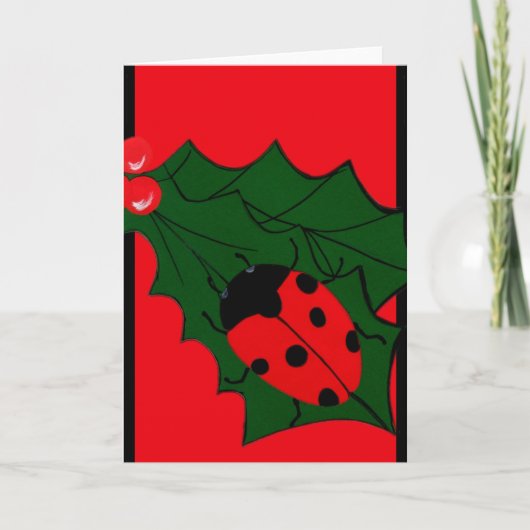 Kerstdame-bug Feestdagen Kaart (Voorkant)
