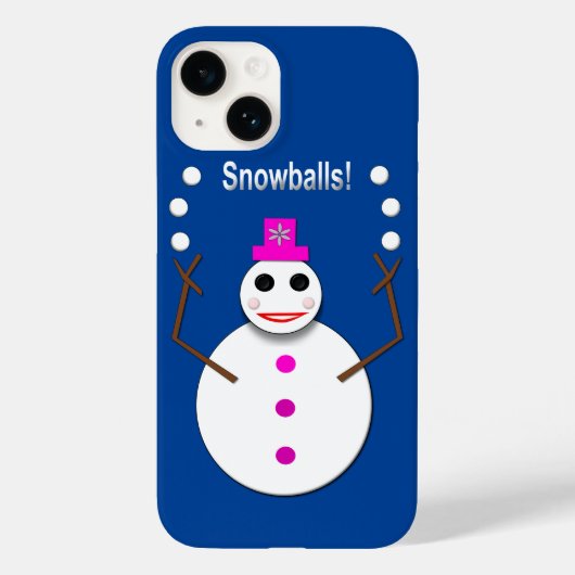 Kerstdame Juggling Snowball Funny Case-Mate iPhone Case (Achterkant)
