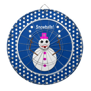 Kerstdame Juggling Snowball Funny Dartbord