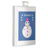 Kerstdame Juggling Snowball Funny Flacon (Rechts)