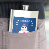 Kerstdame Juggling Snowball Funny Flacon (Voorbeeld)