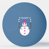 Kerstdame Juggling Snowball Funny Pingpongballen (Voorkant)