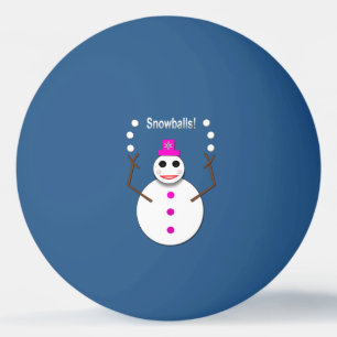 Kerstdame Juggling Snowball Funny Pingpongballen