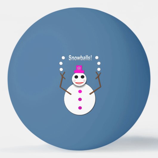 Kerstdame Juggling Snowball Funny Pingpongballen (Voorkant)