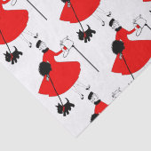 Kerstdame van 1950 met hond Wrapping Pape Tissuepapier (Detail)