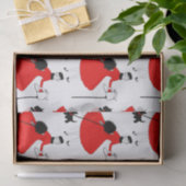 Kerstdame van 1950 met hond Wrapping Pape Tissuepapier (Geschenk)