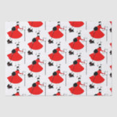 Kerstdame van 1950 met hond Wrapping Pape Tissuepapier (Voorkant)