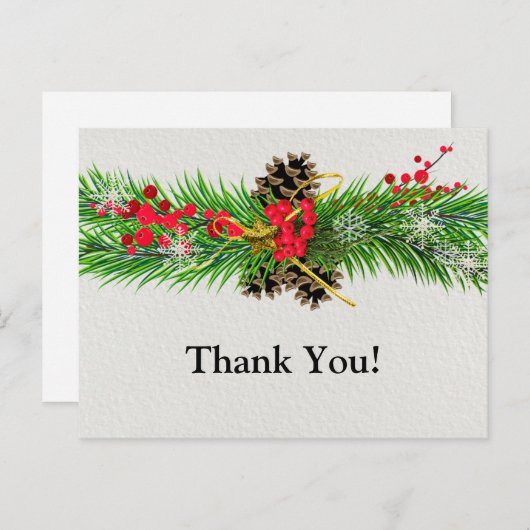 Kerstdank Briefkaart (Voorkant / Achterkant)