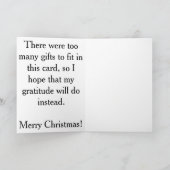 Kerstdank Feestdagen Kaart (Binnen)