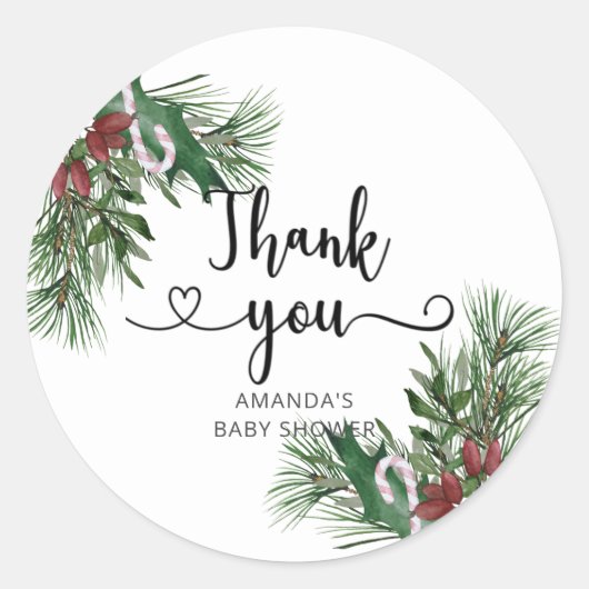 Kerstdank je ronde sticker (Voorkant)