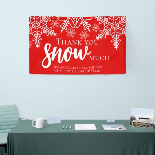 Kerstdank: veel sneeuw spandoek (Beurs)